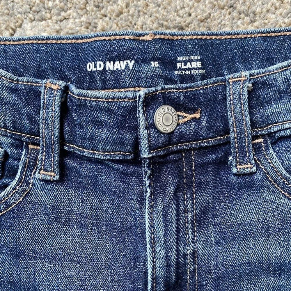 Old Navy High Rise Flare Jeans Youth 16 Blue School Cowgirl Classic Everyday